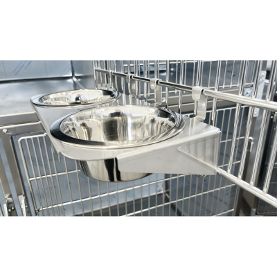 Abreuvoir et mangeoire fixe pour cages d'hôpital