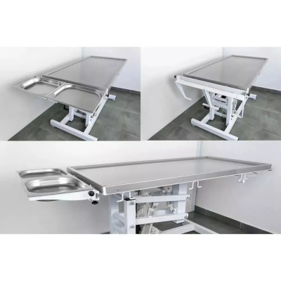 Etagère pliante avec 2 plateaux pour table vétérinaire