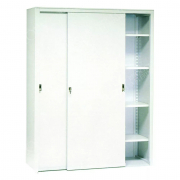 Armoire de pharmacie avec portes coulissantes et étagères