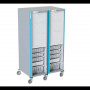 Armoire mobile à 2 colonnes avec 18 bacs à lèvres