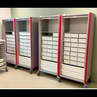 Armoire mobile à 2 colonnes avec  bacs tiroirs