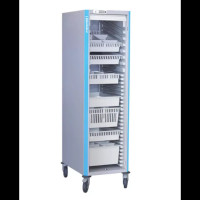 Armoire mobile de stockage avec 9 bacs à lèvres Armoire mobile de stockage avec 9 bacs à lèvres