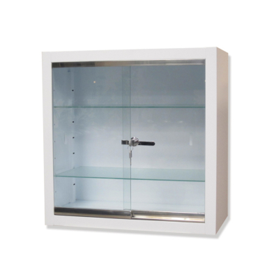 Armoire murale avec 2 portes et 2 étagères en verre trempé