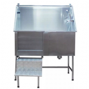 Baignoire de toilettage inox grand modèle sur châssis fixe