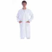 Blouse médicale blanche unisexe à boutons pression 