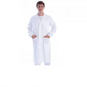 Blouse médicale blanche unisexe à boutons pression