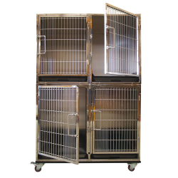 Cage de gardiennage en inox sur roulettes