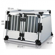 Cage de transport double aluminium pour chiens