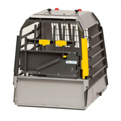 Cage de transport automobile pour chien destinée aux véhicules avec rebord de coffre élevé