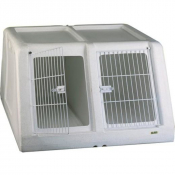 Cage de transport double en plastique pour chiens