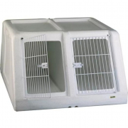 Cage de transport double en plastique pour chiens