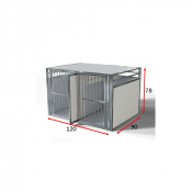 Cage de transport double pour chiens avec séparation amovible 120 x 90 x 78