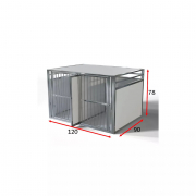 Cage de transport double pour chiens avec séparation amovible 120 x 90 x 78