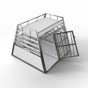 Cage de transport double pour chiens avec séparation et rangement 95 x 90 x 73
