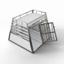 Cage de transport double pour chiens avec séparation et rangement 95 x 90 x 73