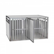 Cage de transport double pour chiens avec séparation pleine