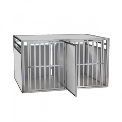 Cage de transport double pour chiens avec séparation pleine