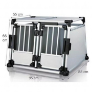 Cage de transport double pour chiens