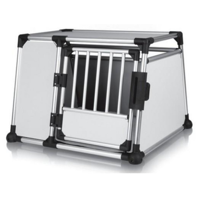 Cage de transport en aluminium et bois pour chien