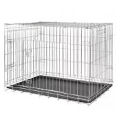Cage de transport pliante en métal pour chiens et chats