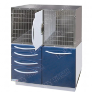 Cage 2 compartiments en acier avec placard et tiroirs
