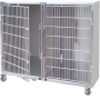 Cage d'hospitalisation avec 2 compartiments et une cloison amovible en acier