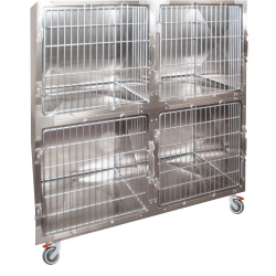 Cage d'hospitalisation en acier 4 places - Hauteur 137,5 cm
