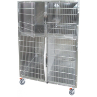 Cage d'hospitalisation en acier 4 places - Hauteur 172 cm Cage d'hospitalisation en acier 4 places - Hauteur 172 cm