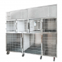 Cage d'hospitalisation en acier 7 places avec rangements