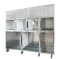Cage d'hospitalisation en acier 7 places avec rangements Cage d'hospitalisation en acier 7 places avec rangements