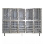 Cage d'hospitalisation en acier avec 10 compartiments