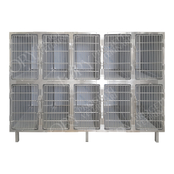 Cage d'hospitalisation en acier avec 10 compartiments