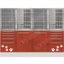 Cage d'hospitalisation en acier avec 4 compartiments / mobilier et cloisons amovibles