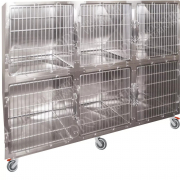 Cage d'hospitalisation en acier avec 6 compartiments sans cloison amovible
