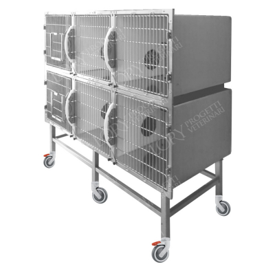Cage pour chats en acier 6 places