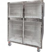 Cage PVC 4 places mobile sur roulettes