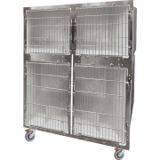 Cage PVC 4 places mobile sur roulettes
