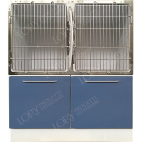 Cage PVC fixe 2 places avec 2 meubles de rangement intégrés Cage PVC fixe 2 places avec 2 meubles de rangement intégrés
