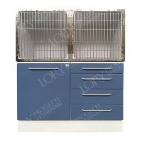 Cage PVC fixe 2 places avec un meuble de rangement et 4 tiroirs