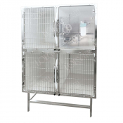 Cage PVC fixe 4 places avec support d'oxygénothérapie inclus