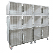 Cage PVC mobile sur roulettes 12 places