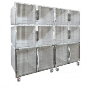 Cage PVC mobile sur roulettes 12 places