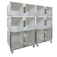 Cage PVC mobile sur roulettes 12 places Cage PVC mobile sur roulettes 12 places