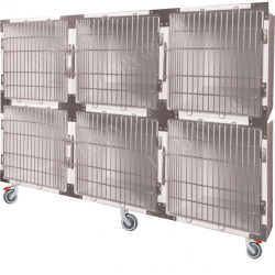 Cage PVC mobile sur roulettes 6 places - Hauteur 137,5 cm