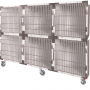 Cage PVC mobile sur roulettes 6 places - Hauteur 137,5 cm