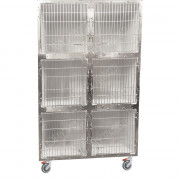 Cage PVC mobile sur roulettes 6 places - Hauteur 198 cm