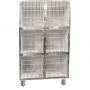 Cage PVC mobile sur roulettes 6 places - Hauteur 198 cm