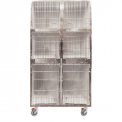 Cage PVC mobile sur roulettes 6 places - Hauteur 212,5 cm