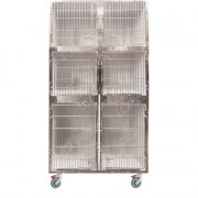 Cage PVC mobile sur roulettes 6 places - Hauteur 212,5 cm
