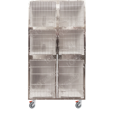 Cage PVC mobile sur roulettes 6 places - Hauteur 212,5 cm
